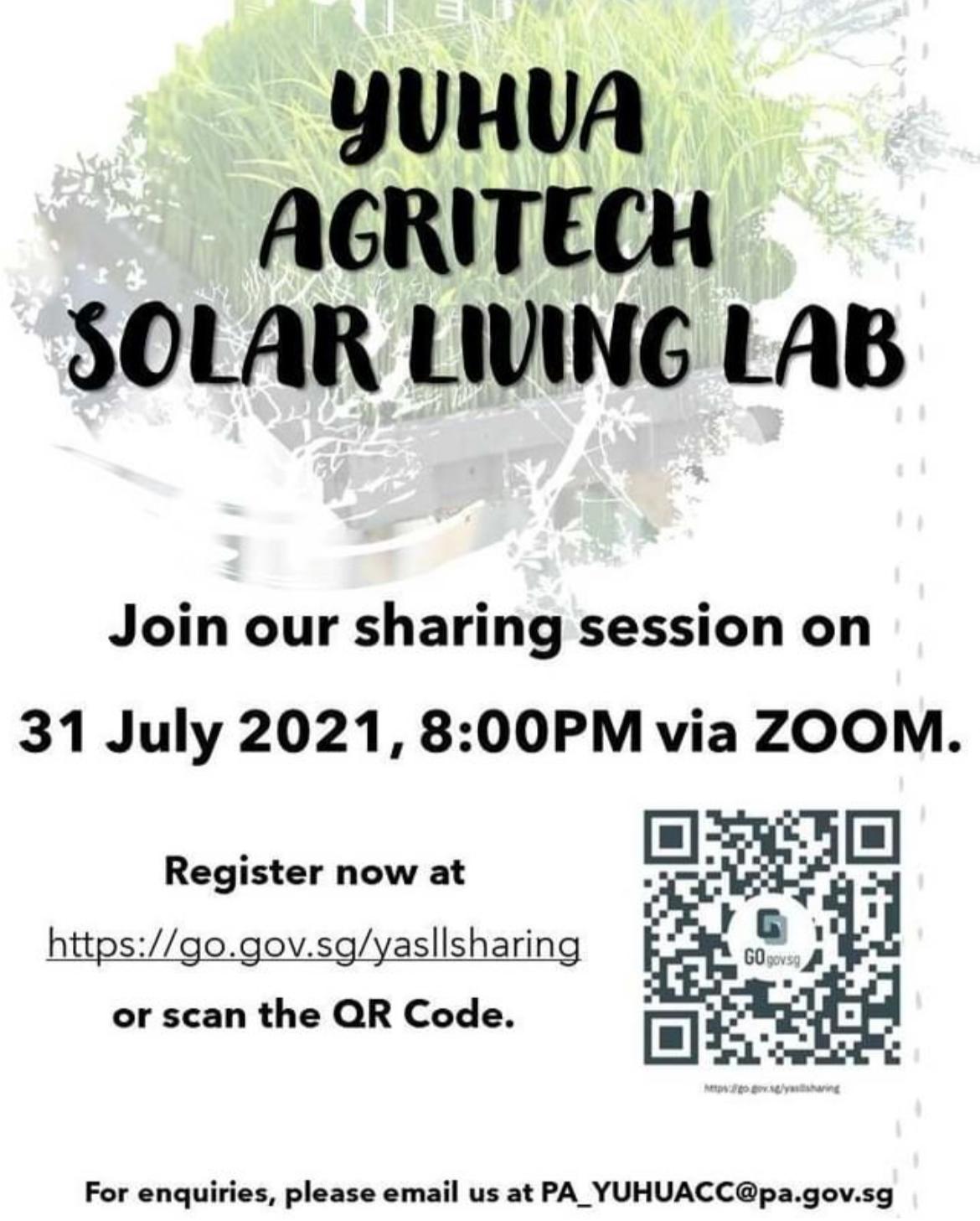 Zoom Sharing Session on Yuhua Agritech Solar Living Lab